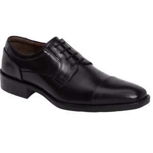JOHNSTON & MURPHY Lancaster Black Leather Cap Toe Oxford Size 8.5M